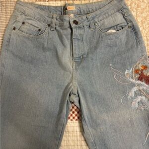 Embroidered Light Blue Jeans
